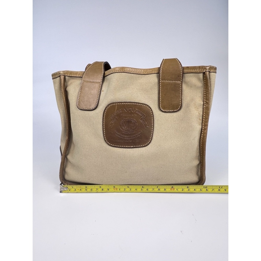 Vintage Ghurka Marley Hodgson No 70 Chukka Stadium Tote Bag Khaki Canvas Leather - Picture 10 of 12